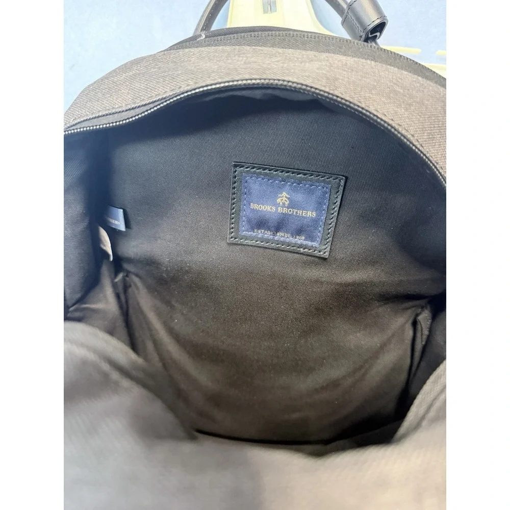 Brooks Brothers BB18821 Grant Dual-Handle Backpack -Charcoal Grey & Black-New